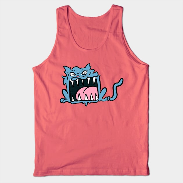 Big Mouth Blue Baby Kitty Tank Top by Sasha Banana 